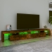 Mueble de TV con luces LED color roble ahumado 260x36,5x40 cm