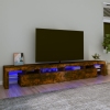 Mueble de TV con luces LED color roble ahumado 260x36,5x40 cm