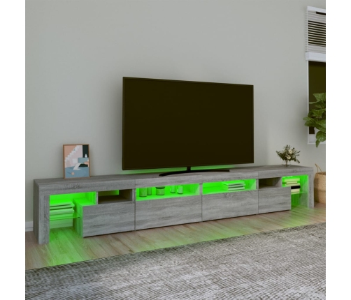 Mueble de TV con luces LED gris Sonoma 260x36,5x40 cm