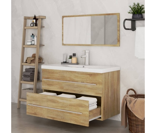 Conjunto de muebles de baño 3 piezas color roble Sonoma