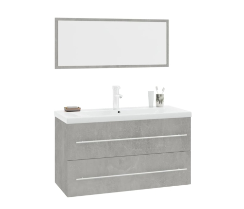 Conjunto de muebles de baño 3 piezas gris hormigón