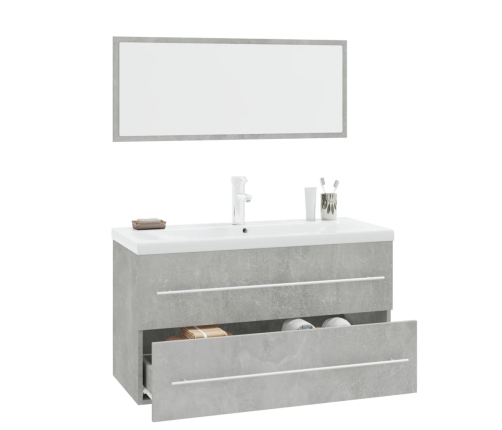 Conjunto de muebles de baño 3 piezas gris hormigón