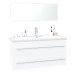 Conjunto de muebles de baño madera contrachapada blanco brillo