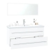 Conjunto de muebles de baño madera contrachapada blanco brillo