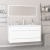 Conjunto de muebles de baño madera contrachapada blanco brillo