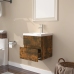 Mueble de baño con lavabo madera contrachapada roble ahumado