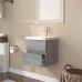 Mueble de baño con lavabo madera contrachapada gris Sonoma