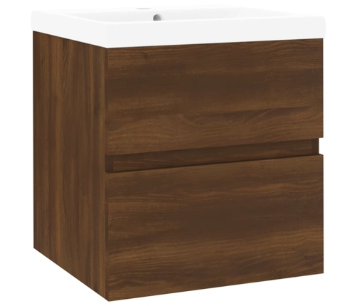 Mueble de baño con lavabo madera contrachapada marrón roble