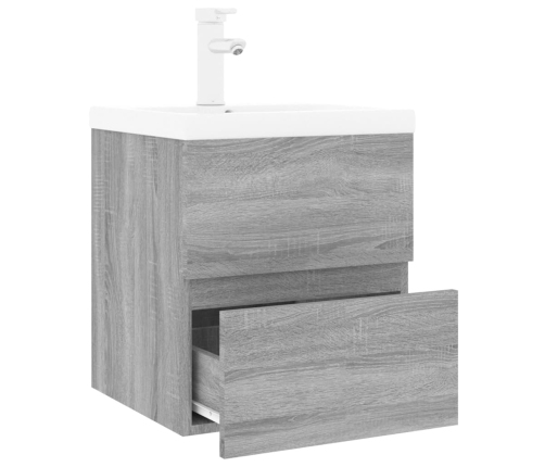 Mueble de baño con lavabo madera contrachapada gris Sonoma