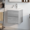 Mueble de baño con lavabo madera contrachapada gris Sonoma