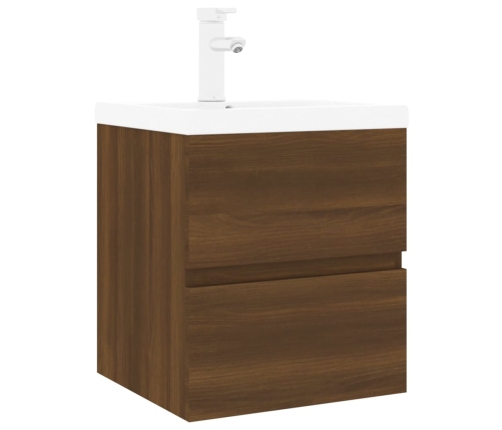 Mueble de baño con lavabo madera contrachapada marrón roble