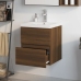 Mueble de baño con lavabo madera contrachapada marrón roble