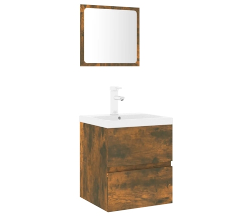 Set de muebles de baño madera contrachapada color roble ahumado