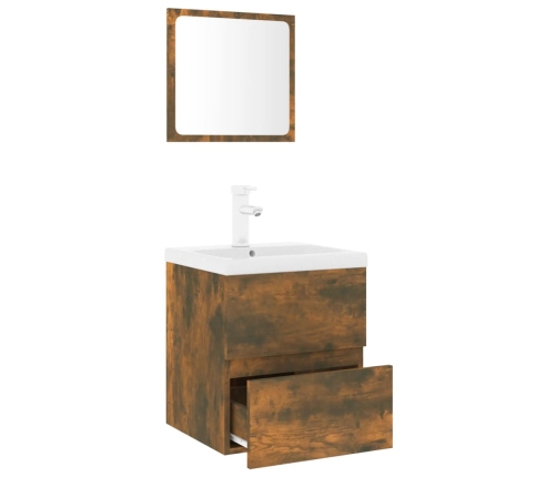 Set de muebles de baño madera contrachapada color roble ahumado