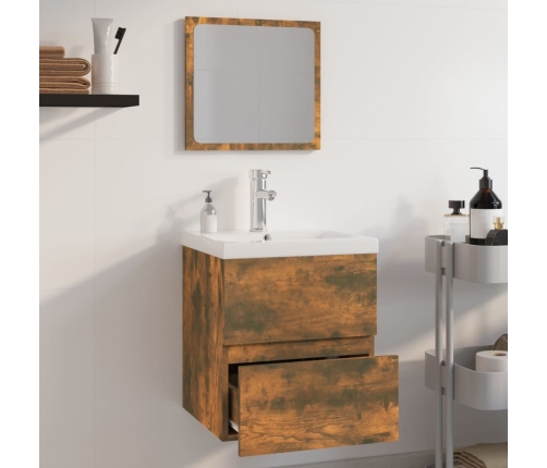 Set de muebles de baño madera contrachapada color roble ahumado
