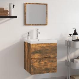 Set de muebles de baño madera contrachapada color roble ahumado