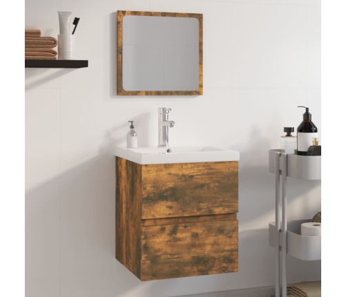 Set de muebles de baño madera contrachapada color roble ahumado