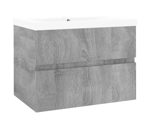 Mueble de baño con lavabo madera contrachapada gris Sonoma