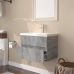 Mueble de baño con lavabo madera contrachapada gris Sonoma