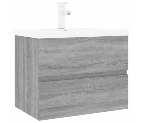 Mueble de baño con lavabo madera contrachapada gris Sonoma