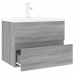 Mueble de baño con lavabo madera contrachapada gris Sonoma