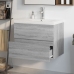 Mueble de baño con lavabo madera contrachapada gris Sonoma