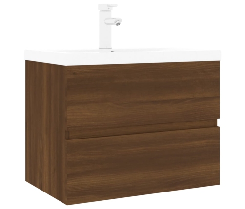 Mueble de baño con lavabo madera contrachapada marrón roble