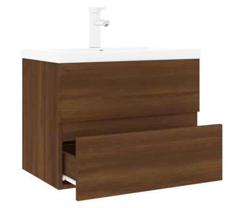 Mueble de baño con lavabo madera contrachapada marrón roble