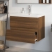 Mueble de baño con lavabo madera contrachapada marrón roble