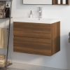 Mueble de baño con lavabo madera contrachapada marrón roble