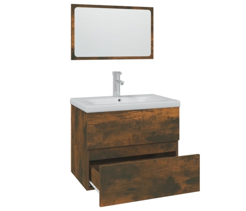 Set de muebles de baño madera contrachapada color roble ahumado