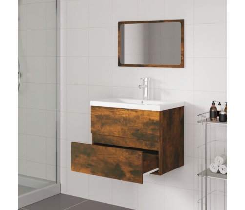 Set de muebles de baño madera contrachapada color roble ahumado