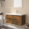 Mueble de baño con lavabo madera contrachapada roble ahumado