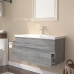 Mueble de baño con lavabo madera contrachapada gris Sonoma