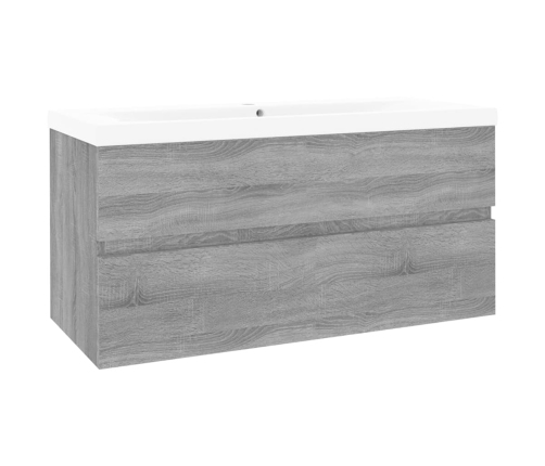 Mueble de baño con lavabo madera contrachapada gris Sonoma