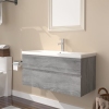 Mueble de baño con lavabo madera contrachapada gris Sonoma