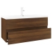 Mueble de baño con lavabo madera contrachapada marrón roble