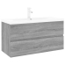 Mueble de baño con lavabo madera contrachapada gris Sonoma