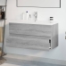 Mueble de baño con lavabo madera contrachapada gris Sonoma