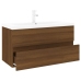 Mueble de baño con lavabo madera contrachapada marrón roble