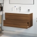 Mueble de baño con lavabo madera contrachapada marrón roble