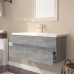 Mueble de baño con lavabo madera contrachapada gris Sonoma