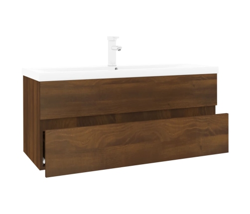 Mueble de baño con lavabo madera contrachapada marrón roble