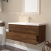 Mueble de baño con lavabo madera contrachapada marrón roble