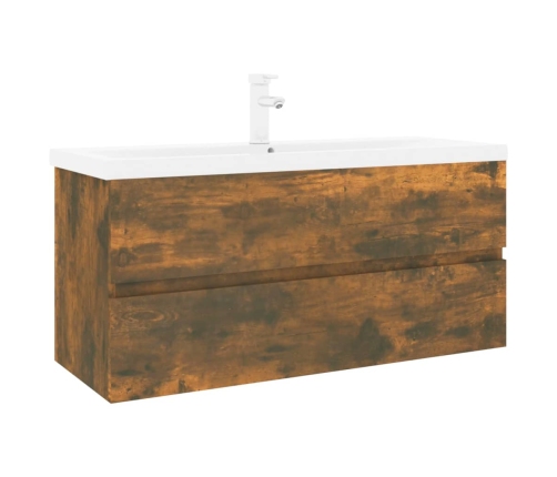 Mueble de baño con lavabo madera contrachapada roble ahumado