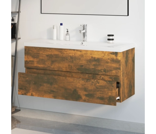 Mueble de baño con lavabo madera contrachapada roble ahumado