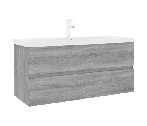 Mueble de baño con lavabo madera contrachapada gris Sonoma