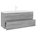 Mueble de baño con lavabo madera contrachapada gris Sonoma