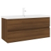 Mueble de baño con lavabo madera contrachapada marrón roble