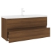 Mueble de baño con lavabo madera contrachapada marrón roble